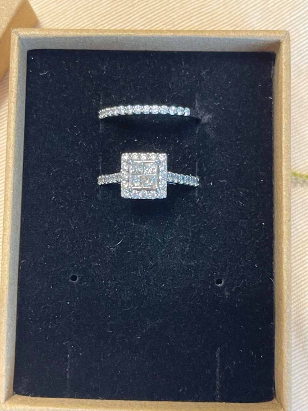 NWOT Diamond  Halo Engagement Ring Set - 14K Natural Diamond 1.15 carat size 7